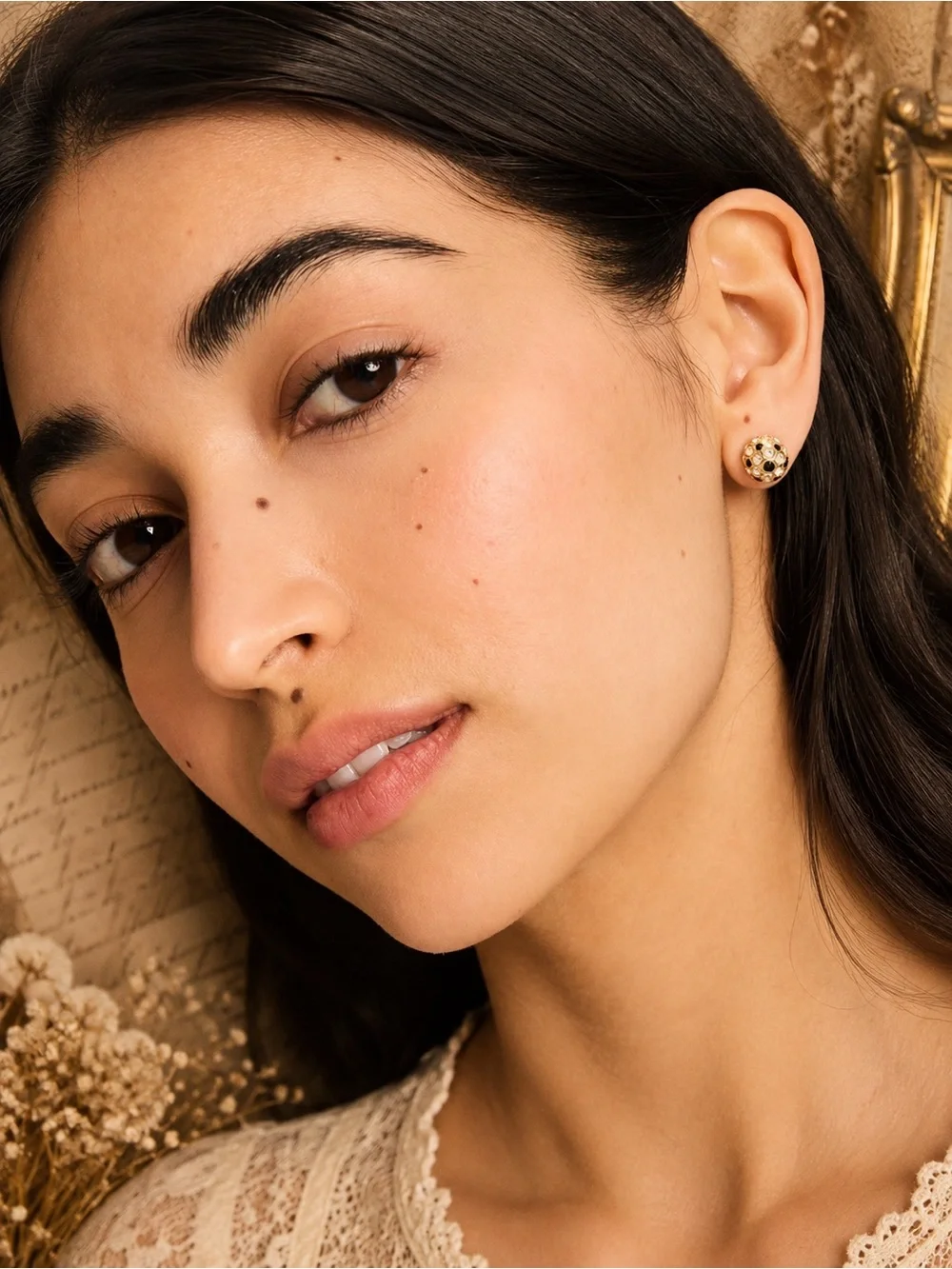 KATE SPADE • Black Crystal Gold On The Ball Earrings